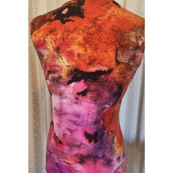 F17 Soft Works bright colored Orang tank with ruching in front. Fall Colors - Picture 3 of 8